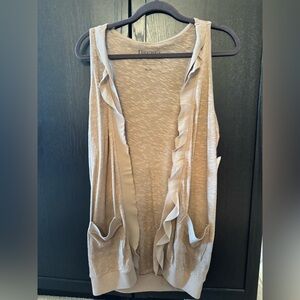 Beige Ruffled Sleeveless Top
